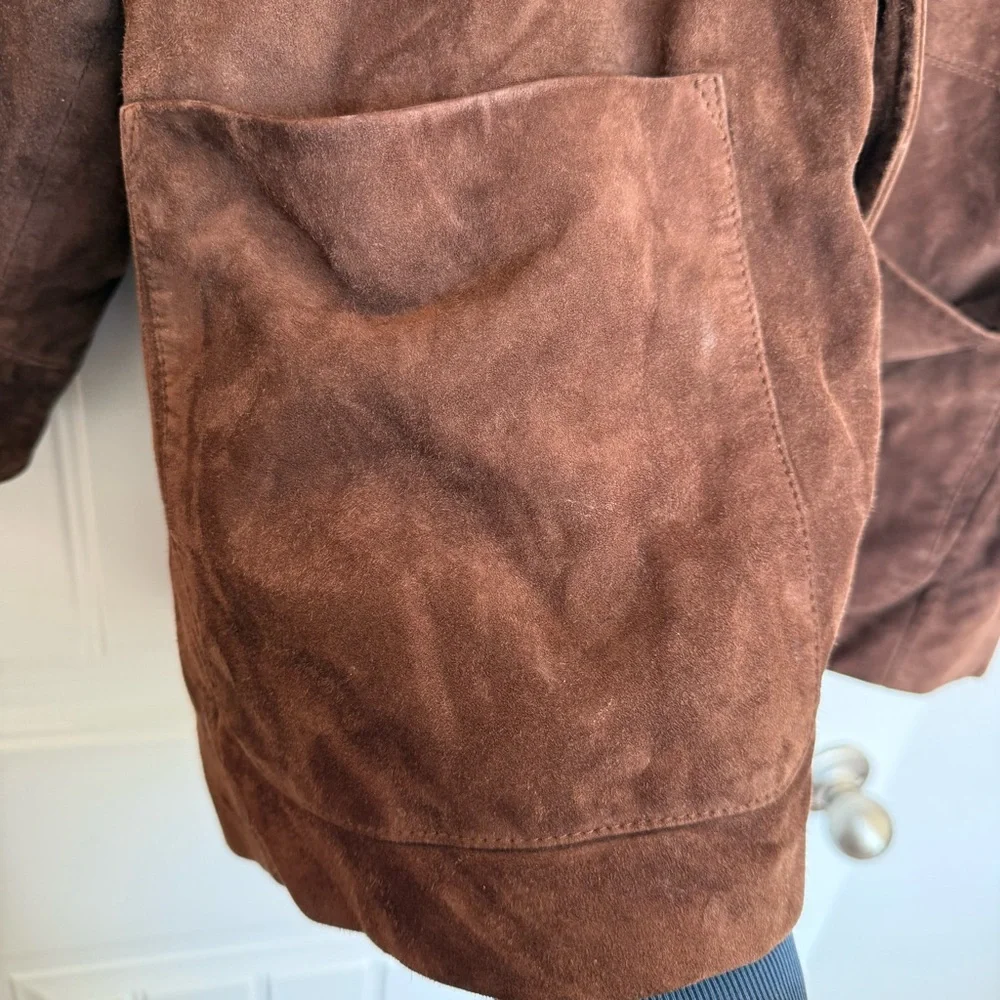 Peter Millar 100% Genuine Suede Leather Shirt Jacket - Rich‎ Brown Men’s